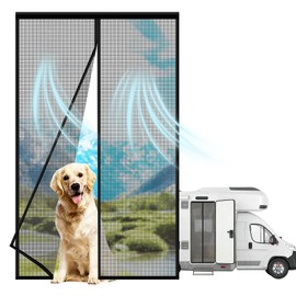 NVAAV RV Screen Door Curtain with Magnetic Closure, Magnetic RV Door Mosquito Net Screen for Campers, Trailers, Motorhomes, Doorway, Pet-Friendly & Easy Install Bug Screen