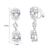 Yoursfs Cubic Zirconia Teardrop Dangle Clip on Earrings for Women