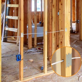 FOROIRON 50 Pack Nail Protection Plate for Wood Studs, Cable Wire Protector, 1.5 x 2.5 Inch Anti-Nail Shield