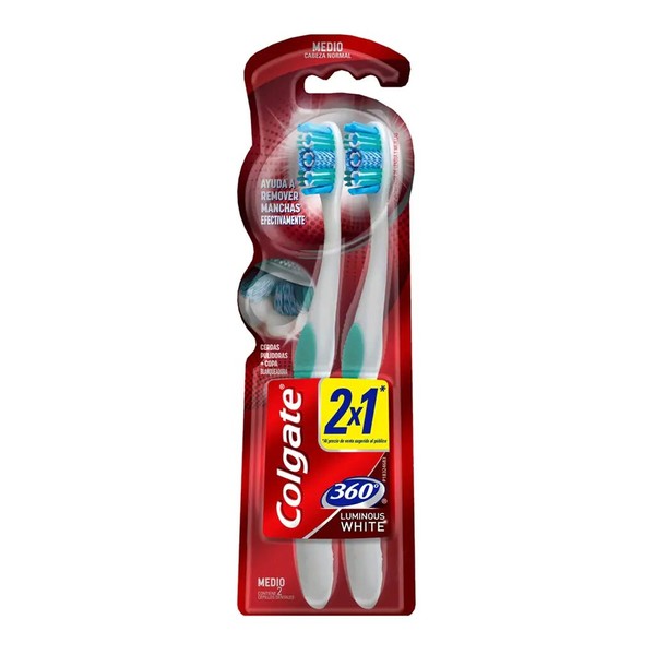 Colgate Cepillo de Dientes Colgate 360° Luminous White Medio 2