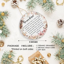 Grandma Ornament Gifts 2024, Gifts for Grandma Present Box Decorations Christmas Birthday Gifts for Grandma, Ceramic Keepsake, 2024 Christmas Tree Decoration