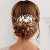 BETITETO Flower Bridal Hair Pieces with Comb Pearl Floral Rhinestone