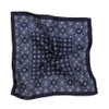 Italian 100% Silk Pocket Square - Navy & White Patterned,