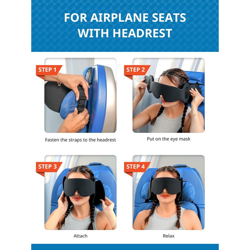 SARISUN Travel Pillow for Airplanes, Upgraded Airplane Pillow with 3D