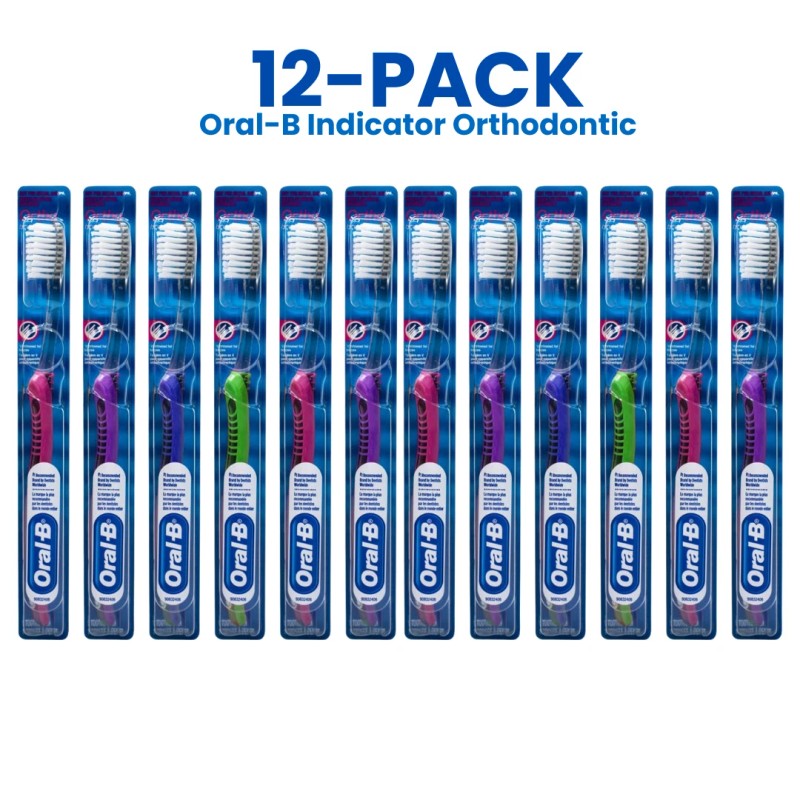 Oral-B 12-PK Oral-B Indicator Orthodontic Ergo Grip Manual Toothbrush 35