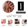 MISUD Press on Nails Long Square Fake Nails Glossy Glue