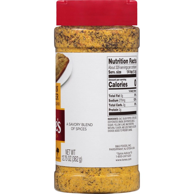 Tone's Lemon Pepper Seasoning Blend, 12.75 Ounce (Pack of 6)