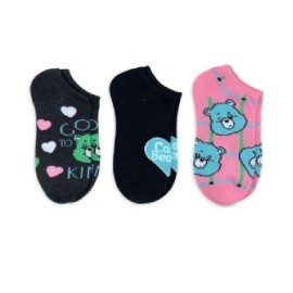 Care Bears 1- 3-Pack of Care Bears Print No-Show Socks and  1- Random Acrylic Keychain