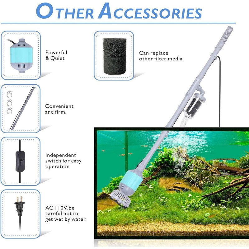 hygger Electric Aquarium Vacuum Gravel Cleaner Kit Adjustable Automatic