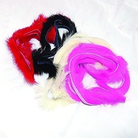 Creative Angler Rabbit Strips for Fly Tying or Tying Flies. Variety of Colors (Hot Pink)