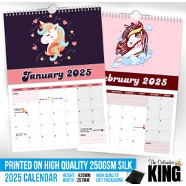 The Calendar King // Unicorn - 2025 Wall Calendar (Full Colour, A3 Size)
