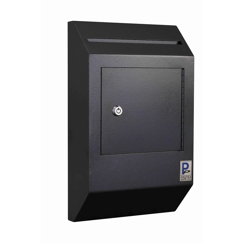 Protex Drop Box Security Lock Box (WDB-110)-Black,Heavy duty,Piano hinge, Secure