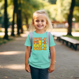 CM C&M WODRO Pre-K Shirt for Toddler Baby Boy Girl Preschool First Day of School T-Shirt Back to School Kindergarten Tee Tops(Cyan,4T)