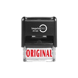 Imprint 360 AS-IMP1033 - Original, Heavy Duty Commerical Quality Self-Inking Rubber Stamp, Red Ink, 9/16" x 1-1/2" Impression Size, Laser Engraved for Clean, Precise Imprints