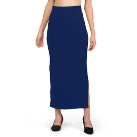 Mehrang - Enagua moldeadora de sari de licra para mujer, ropa de forma para sari grande, color granate, marino, Large