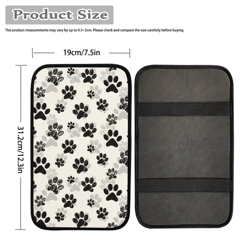 TOADDMOS Decorative Auto Center Console Cover Pad Cushion Black Dog