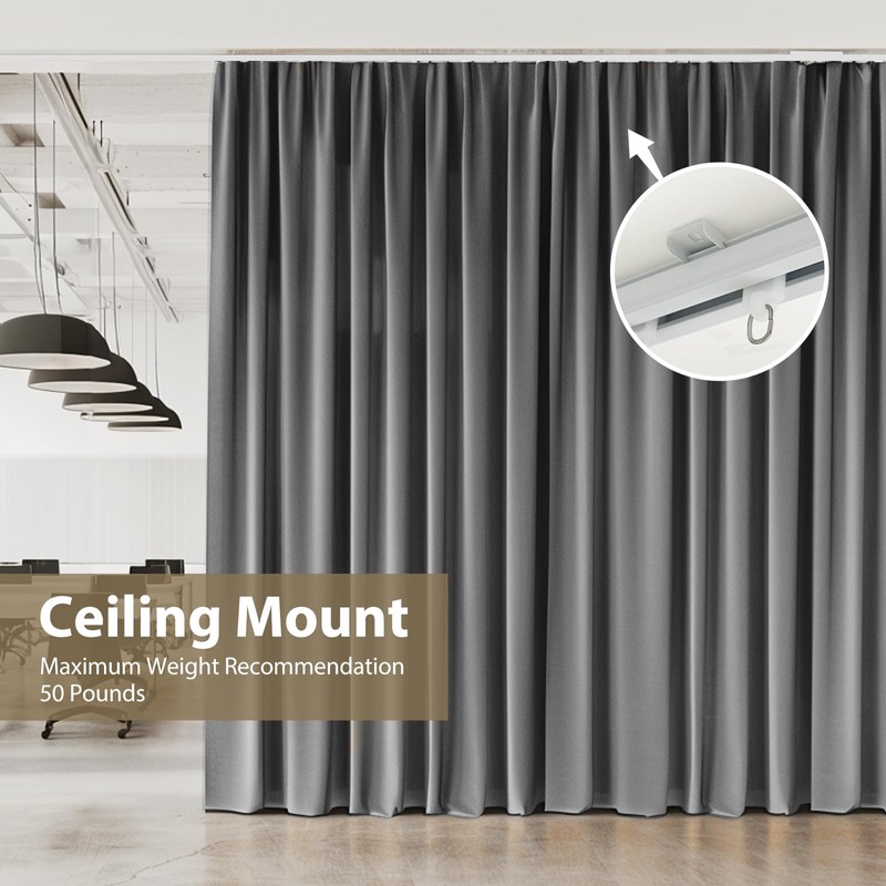 MaKefeile Curtain Tracks Ceiling Wall Mounted Heavy-Duty Curtains Rails Room