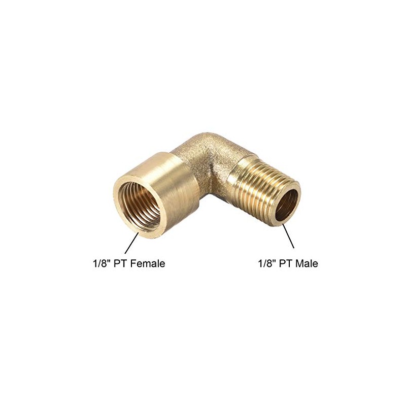 sourcing map Brass Pipe Fitting 90 Degree Elbow 1/8 PT