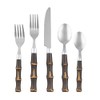 CAMBRIDGE Dark 20-Piece Bamboo-Style Flatware Service