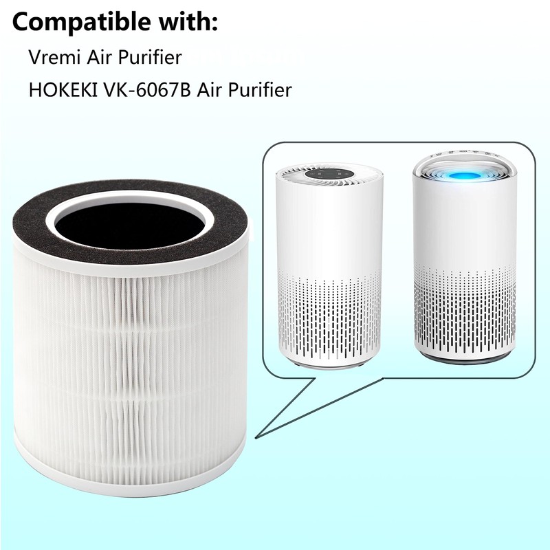 Lhari VK-6067B Filter Compatible with Vremi Air Purifier and HOKEKI