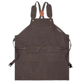Dark Gray Canvas Work Apron for Woodworking and Cleaning – Sleeveless Bib Design for Everyday Workshop Tasks