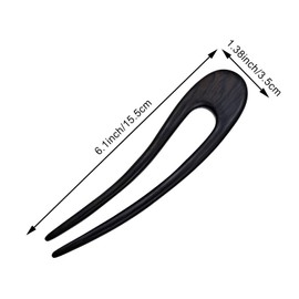 2 PACK Wooden Hair Forks, U Shaped Hair Pins for Buns, French Vintage Matte Hairpins, Valentines Christmas Wedding Prom Decorative accessories for Women Girls Long Thick Hair Updo (Style 1)