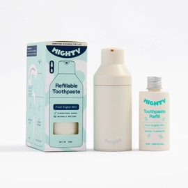 Mighty Refillable Toothpaste Starter Kit, Sandstone Dispenser 50ml