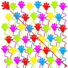 120PCS Glitter Sticky Hands for Kids, Mini Stretchy Slap Hands Toys, Little Hands Sticky Hands Bulk for Party Favors, Girls, Boys, Classroom Prizes, Students, Birthday Gifts, Goodie Bags Stuffers