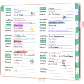 UpUDo Password Book with Tabs, Hardcover Internet Password Keeper and Telephone Address Organizer for Record Contacts-140 Pages- 5.8 * 8.3 inch Journal for Home or Office