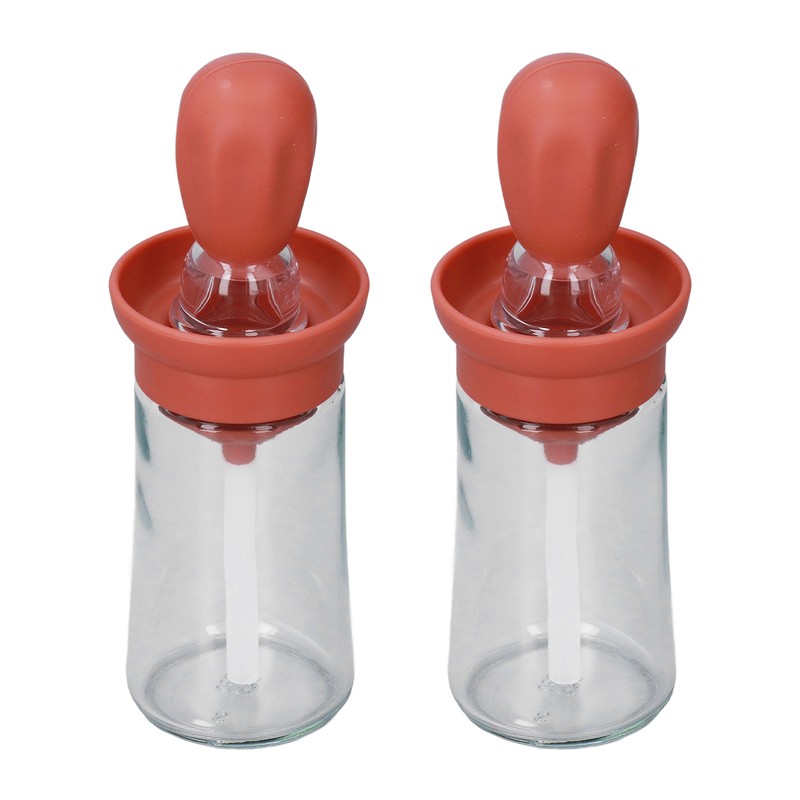 2pcs Oil Container with Silicone Brush Oil Dispenser Bottle for