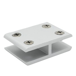 ZUDKSUY 4Pcs Aluminum Glass Clamp, 180° Adjustable Degree Glass ClGamp for 3/8, Glass bracket connector for 8-10mm Thick Glass (Silver)