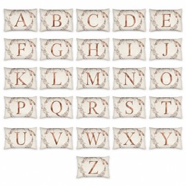 Handmade Alphabet Decorative Pillow Cover for Home Decor – 26 Letter Alphabet Design Pillowcase Autumn Decoration for Sofa, Bedroom & Office