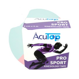 AcuTop Pro Sport Kinesiologie Tape, 5 cm x 5 m, Wasserfest, Lila, für Sport und Physiotherapie