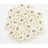 Cord Stoppers, 0.7 inch (17 mm), White, 20 Pieces (715-1)