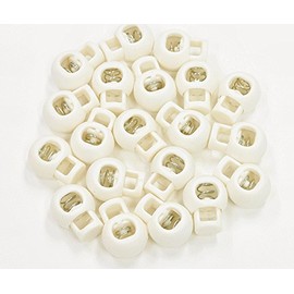 Cord Stoppers, 0.7 inch (17 mm), White, 20 Pieces (715-1)