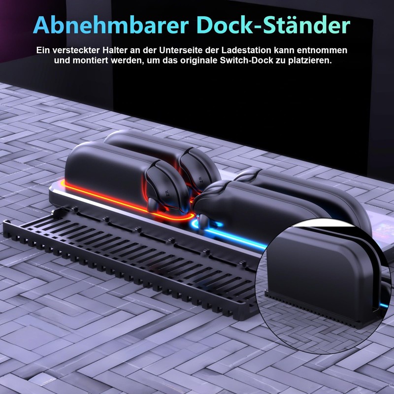 Charging Station for Switch 2 Controller, Multifunctional Dock: Charging Station