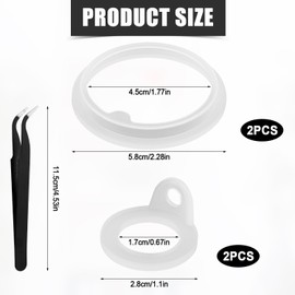 Tinoaly 5pcs Silicone Gasket Replacement Kit for TAKEYA Actives, Leak-Proof Lid Seal Ring & Tweezers for 18/22/24/32/40oz Water Bottles, O-Ring Sealing Gaskets