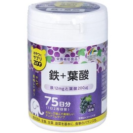 Uni Mat Liken Snack Supplement ZOO Iron + Folic Acid 150g, 1 Piece / 유니 매트 리켄 간식 사프리 ZOO 철 + 엽산 150g, 1개
