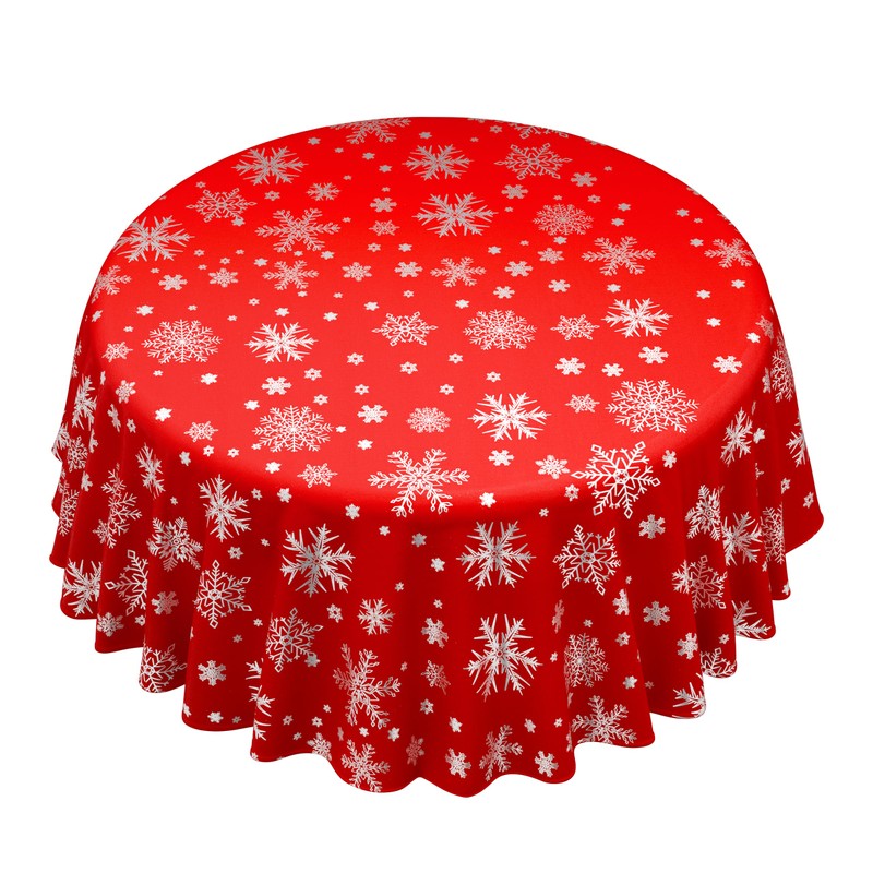 Emma Barclay Christmas Table Cloth, Round Machine Washable Xmas Dining
