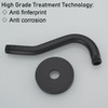 RANDOM Curved Shower Arm with Flange,8-inch S-Shape Matte Black Shower