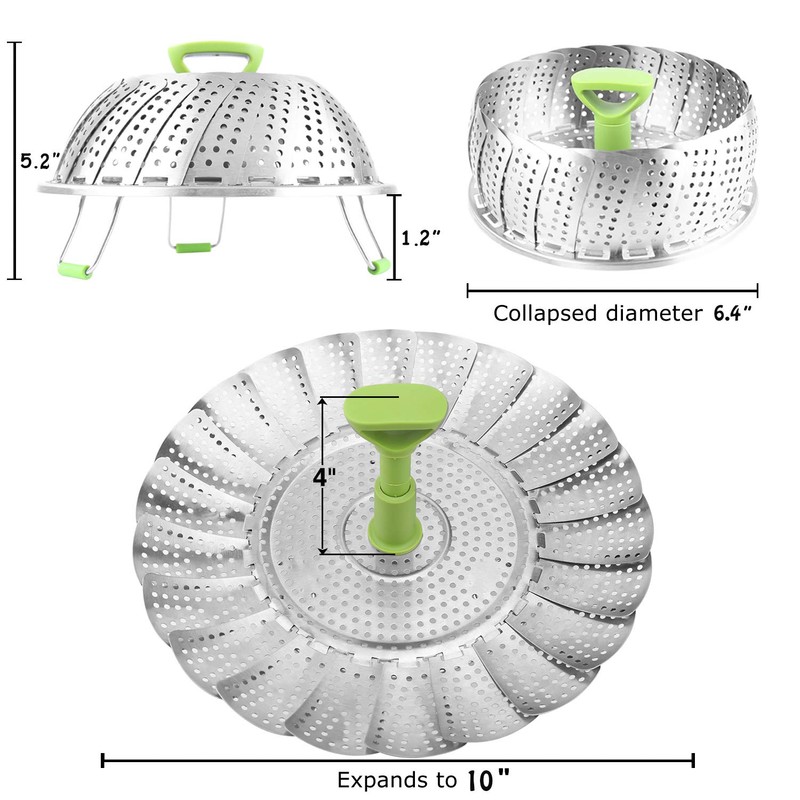 Consevisen Vegetable Steamer Basket for Cooking Food, Stainless Steel Veggie