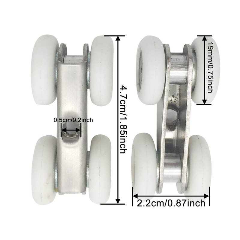 COMOK Zinc Alloy 4-Wheel Metal Hanging Sliding Wardrobe Closet Door