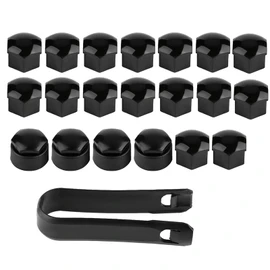 20 Unidades de Cubierta de Tuerca de Rueda de 17mm, Tapas de Cubo de Coche, Cubierta de Tornillo Automático, Tapa de Cubierta Antirrobo (Negro)