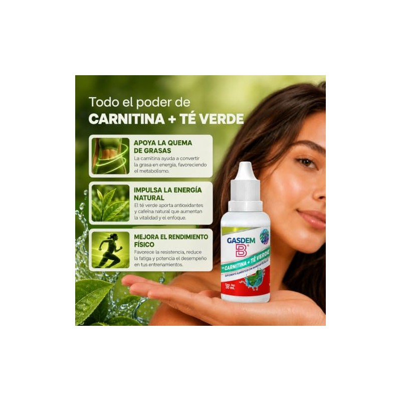 Suplemento Base Carnitina + Té Verde Nanoparticulado 30 Ml Gotero