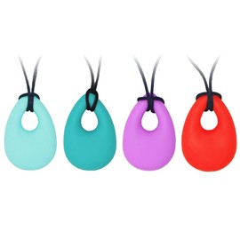 4 pcs Sensory Chew Necklace Kids Food Grade Silicone Chew Toys for Boys Girls Adults
