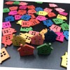 50Pcs Cardboard Gingerbread House Vintage Buttons House Shaped Buttons Wood