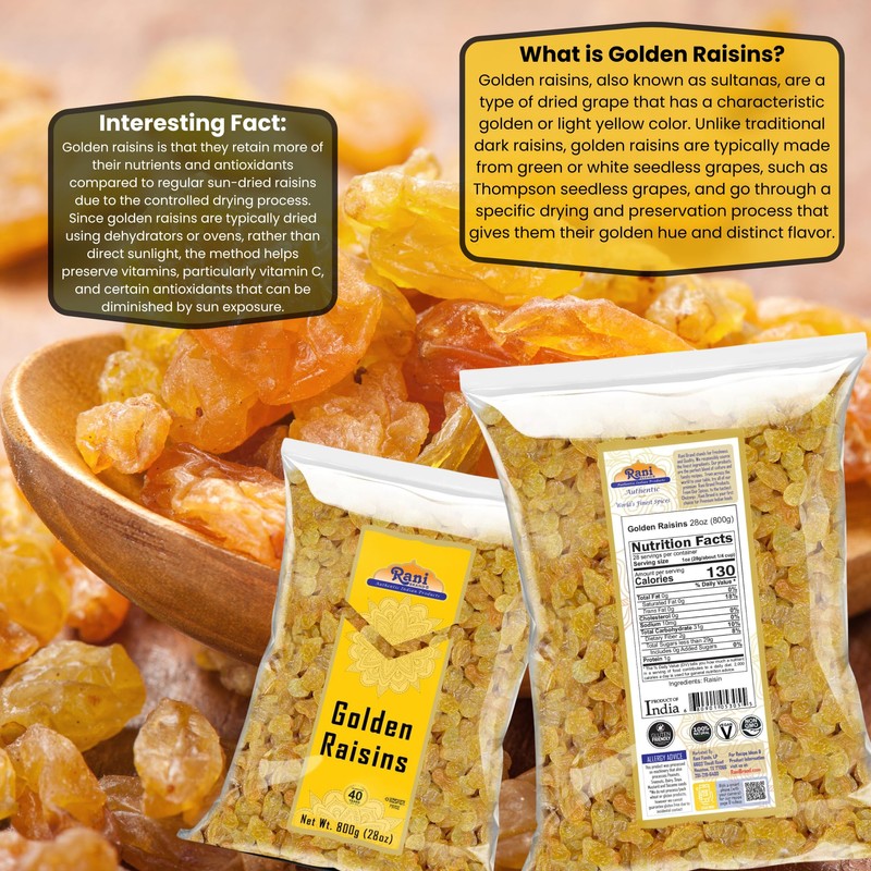 Rani Golden Raisins 28oz (800g) ~ All Natural | Gluten
