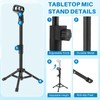 Relaxweex 4 Set Desktop Mic Stand Portable Foldable Adjustable Tabletop