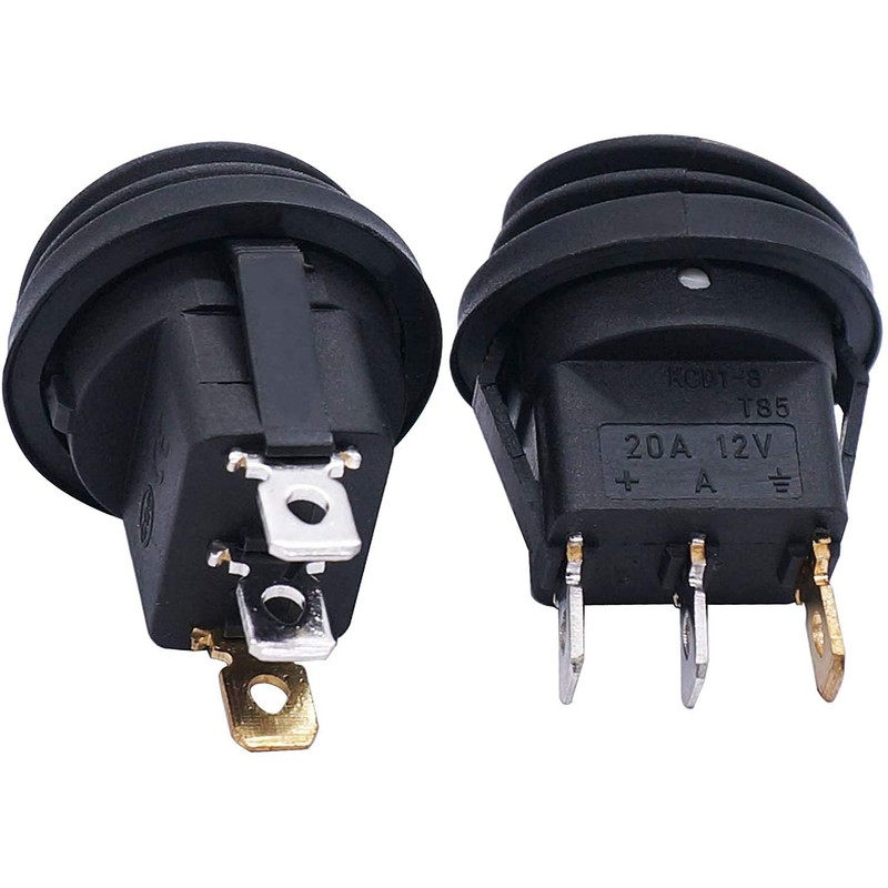 Taiss/4Pcs Rocker Toggle Switch Waterproof Round 12V 20A 4 Colours