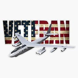 HOF Trading B-47 Stratojet USAF Bomber Plane Us Flag Airforce Veterans Vinyl Sticker Waterproof Decal Laptop Wall Window Bumper Sticker 5"